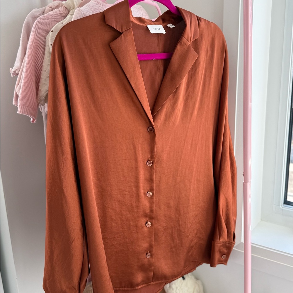 Wilfred Copper Button-Up Blouse